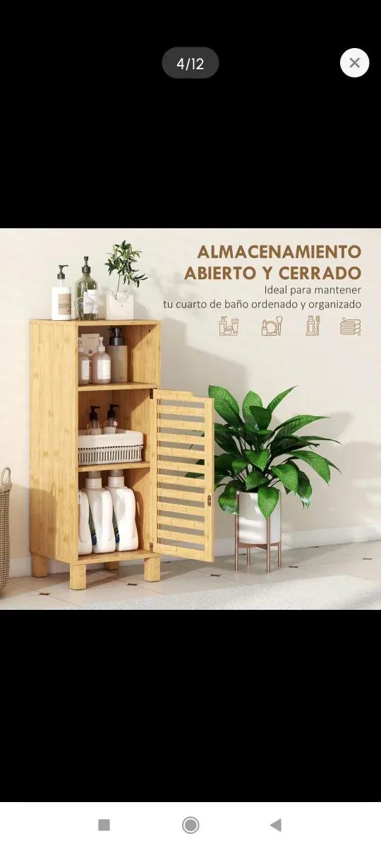 Mueble Auxiliar Baño Bambú
