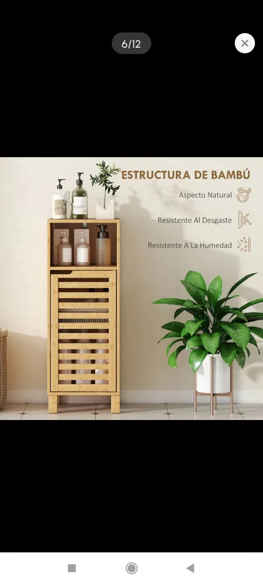 Mueble Auxiliar Baño Bambú