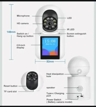 Cámara Vigilancia Seguridad Wifi 32GB Videollamada