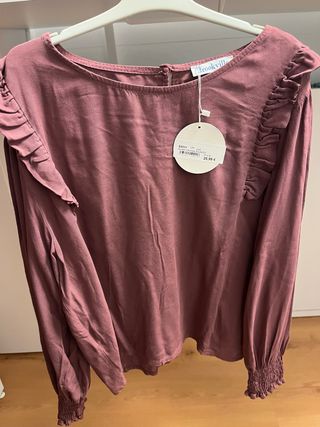 Blusa Brookville volantes rosa Talla S