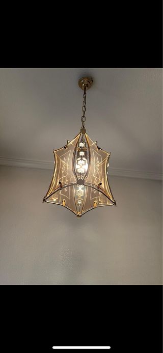 Varias Lámparas colgante dorada con cristales