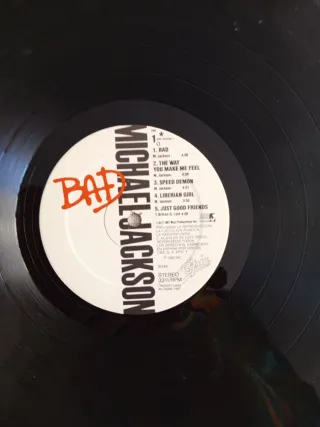 Vinilo Michael Jackson BAD 1987