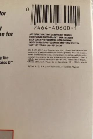 Vinilo Michael Jackson BAD 1987