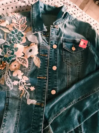 Conjunto Denim: Chaleco, Chaqueta , Falda y pantal