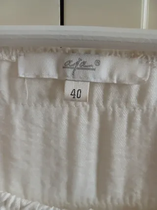 Vestido blanco volantes flores talla 40