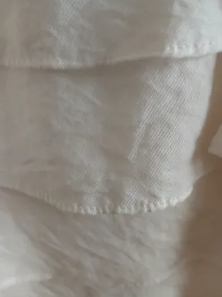 Vestido blanco volantes flores talla 40