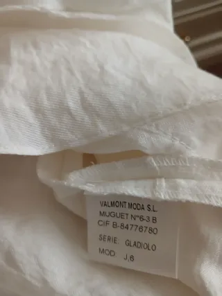 Vestido blanco volantes flores talla 40