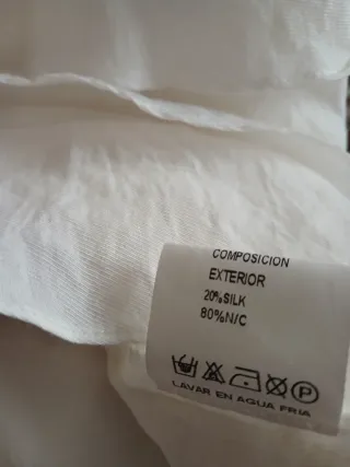 Vestido blanco volantes flores talla 40