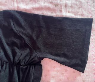 Blusa negra manga corta-media talla única