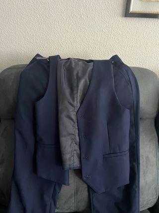 Traje de 3 piezas azul marino para hombre