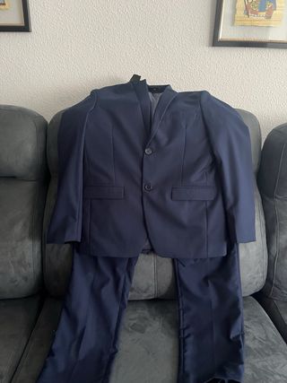 Traje de 3 piezas azul marino para hombre