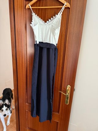 Mono verano blanco y azul marino talla XS