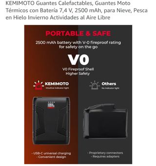 Guantes KEMIMOTO Calefactables Moto Negros