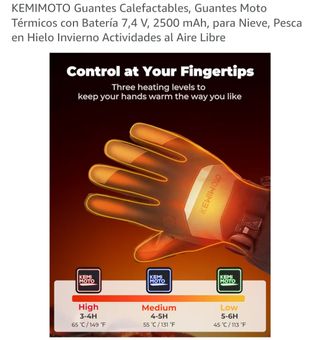 Guantes KEMIMOTO Calefactables Moto Negros