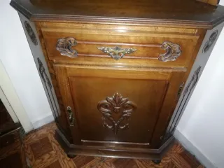 Mueble Rinconera Madera Maciza Vitrina Entada