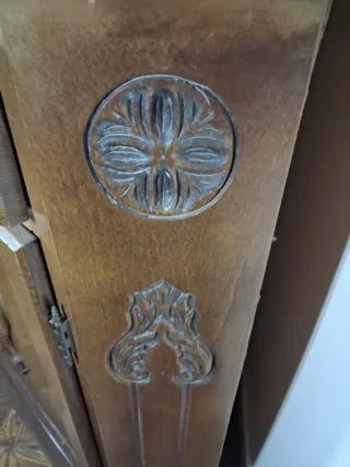 Mueble Rinconera Madera Maciza Vitrina Entada