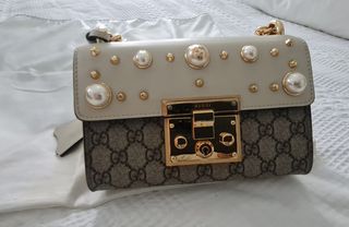 Bolso de noche Beige y Dorado Mod. GG