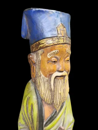 Figura Sabio Chino Confucio 38cm - Con Sello