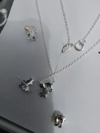 Conjunto Plata 925 Tous Collar y Pendientes