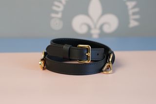 Louis Vuitton Cintura Pelle Nera Fibbia Oro