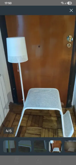 Mesita auxiliar con lámpara Ikea