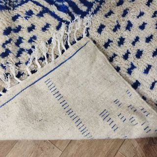 Alfombra Bereber Marroquí Beige y Azul