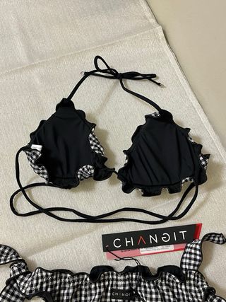 Bikini Changit a scacchi nero/bianco taglia S