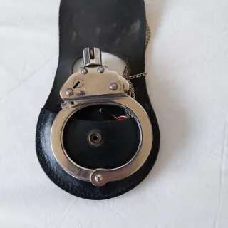 Grilletes Policiales Vintage con Funda Funda cuero