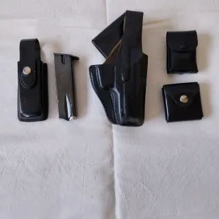 Grilletes Policiales Vintage con Funda Funda cuero