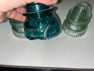 Lote 3 Aisladores Eléctricos Jícara Vidrio