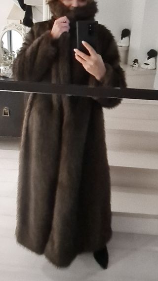 Abrigo Muton. Extra largo marrón  Warm & Soft