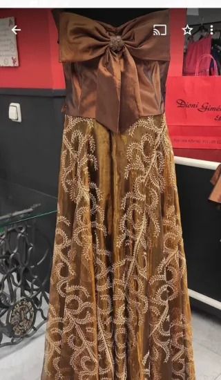 Conjunto falda y top marrón