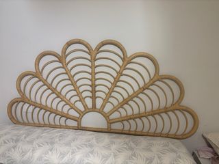 Cabecero de ratán natural estilo abanico 160x75