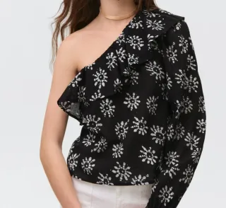 Blusa hombro descubierto con volantes