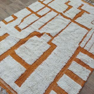 Alfombra Azilal – Diseño Geométrico Terracota