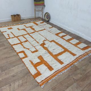 Alfombra Azilal – Diseño Geométrico Terracota