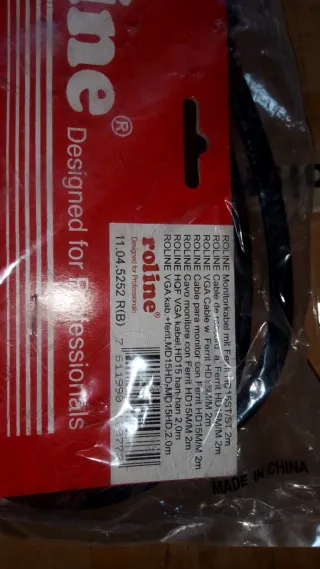 Cable VGA Roline Macho-Macho Negro