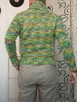 Maglione Vintage Lana Collo Alto Variopinto L