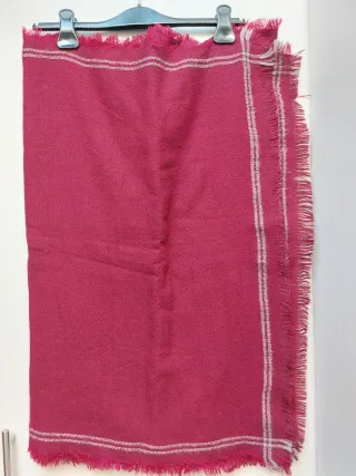 Stola con frange e sciarpa circolare bordeaux