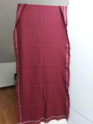 Stola con frange e sciarpa circolare bordeaux