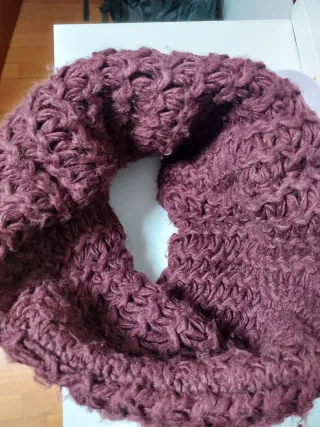 Stola con frange e sciarpa circolare bordeaux