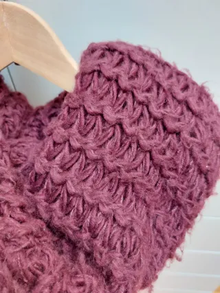 Stola con frange e sciarpa circolare bordeaux