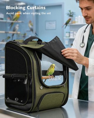 Mochila Transportadora para Pájaros Verde Oliva