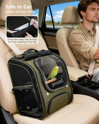 Mochila Transportadora para Pájaros Verde Oliva