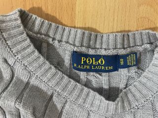 Jersey Polo Ralph Lauren Gris  Talla niño 13-14 Y.