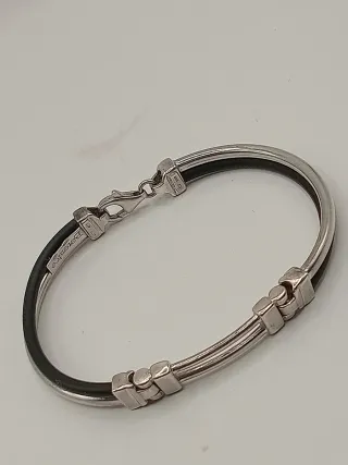Bracciale Uomo Berenice Argento 925 e Caucciù