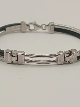 Bracciale Uomo Berenice Argento 925 e Caucciù
