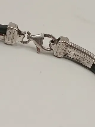 Bracciale Uomo Berenice Argento 925 e Caucciù