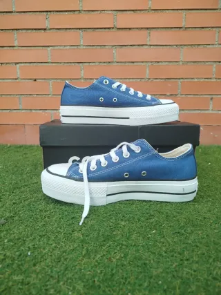 Converse plataforma azul talla 38