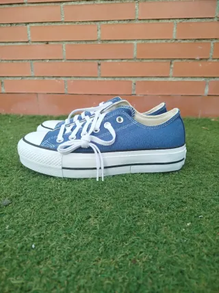 Converse plataforma azul talla 38